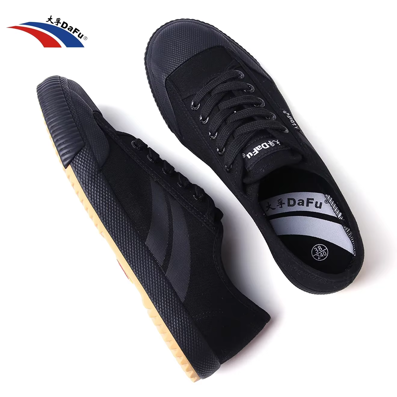 DaFu Shoes Baskets classiques améliorées Arts martiaux All Black Shoes