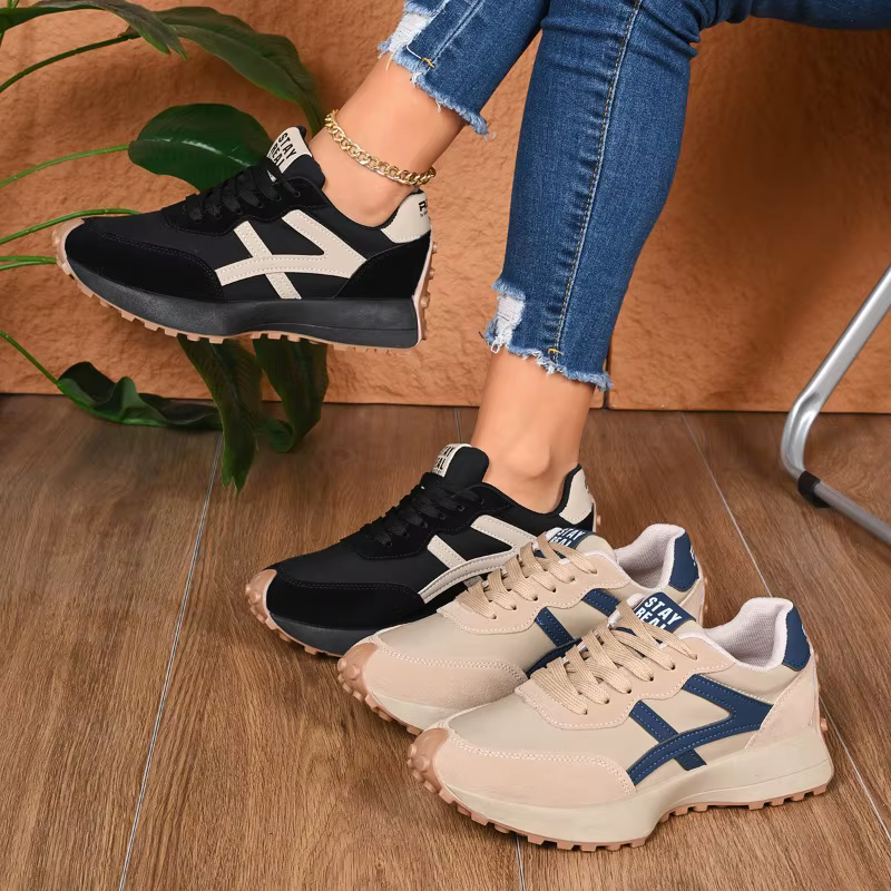 Nouvelles baskets de créateur pour femmes 2026 — Chaussures décontractées à lacets pour le printemps : Luxe