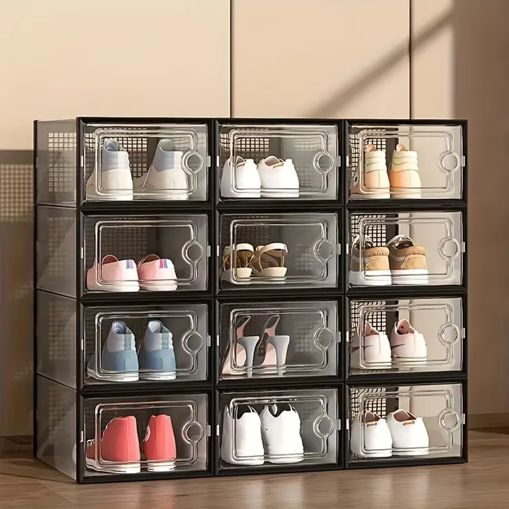 Boîtes à chaussures transparentes empilables
