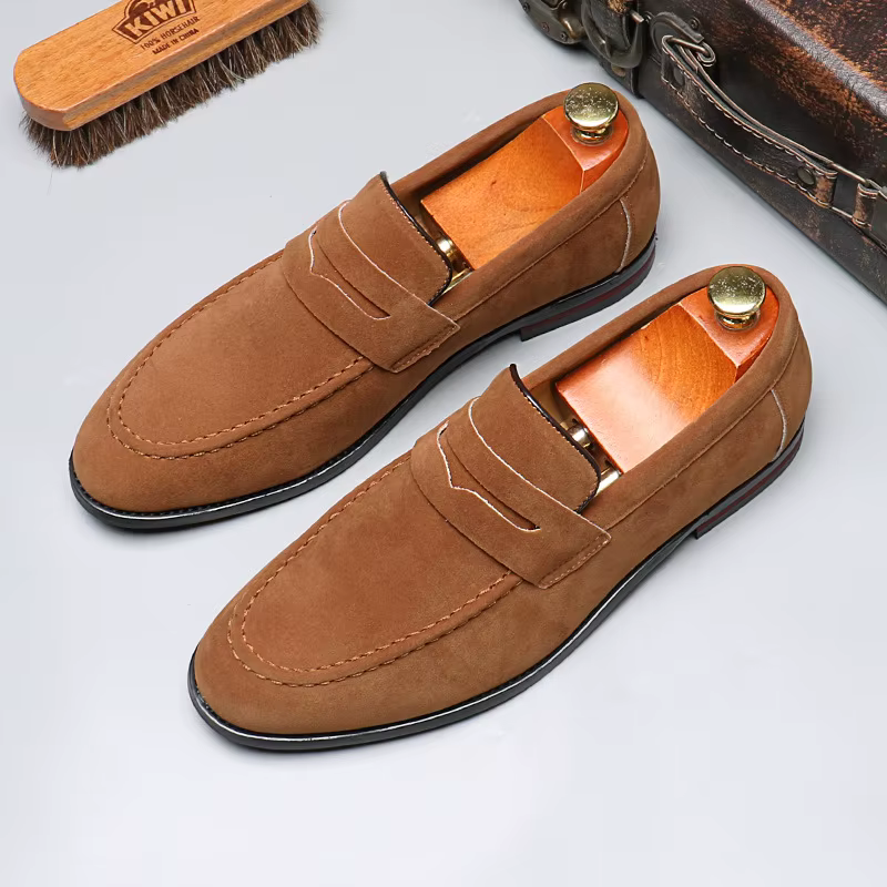 Chaussures décontractées pour hommes mocassins en daim mode sans lacet