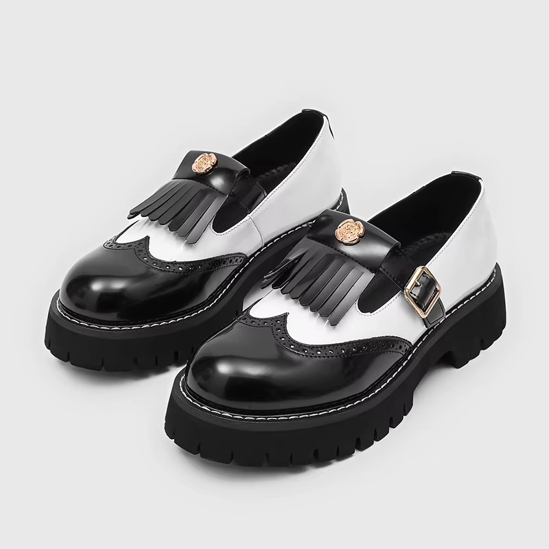Chaussures Derby classiques à semelles épaisses pour hommes