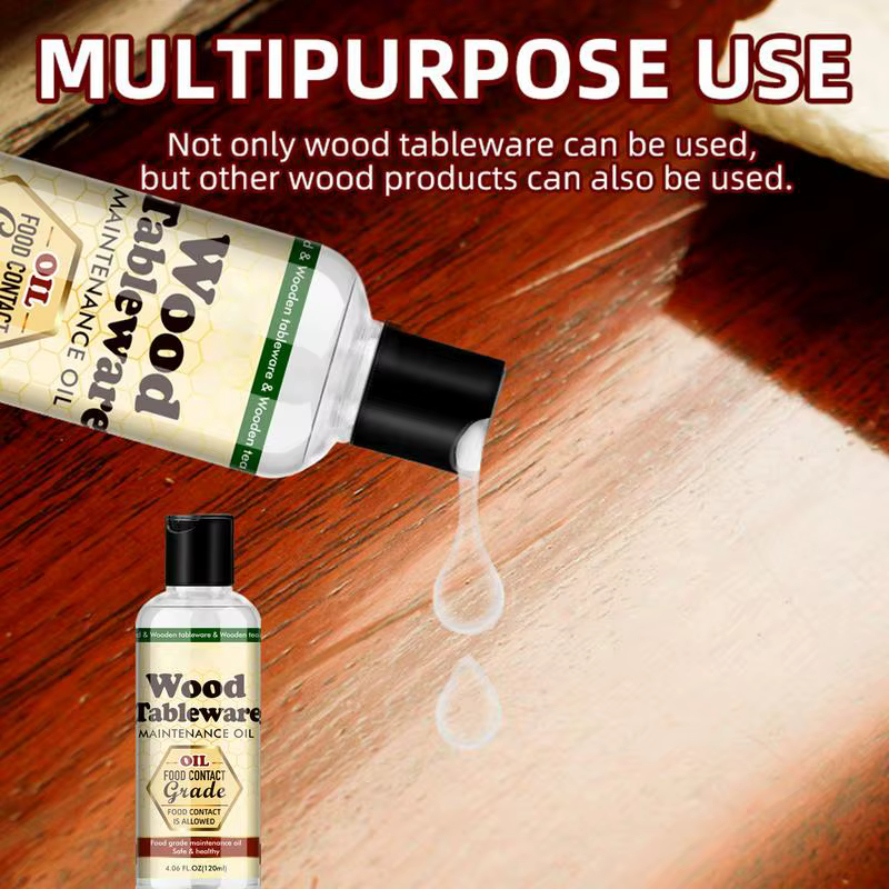 Planche à découper le bois de 120ml, huile de revitalisant pour service à thé, huile d'entretien du bois pour meubles en bois, vaisselle, planches à découper