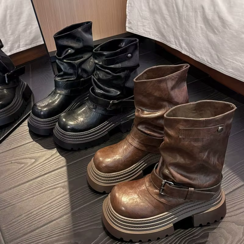 Bottes courtes pour femmes de style punk