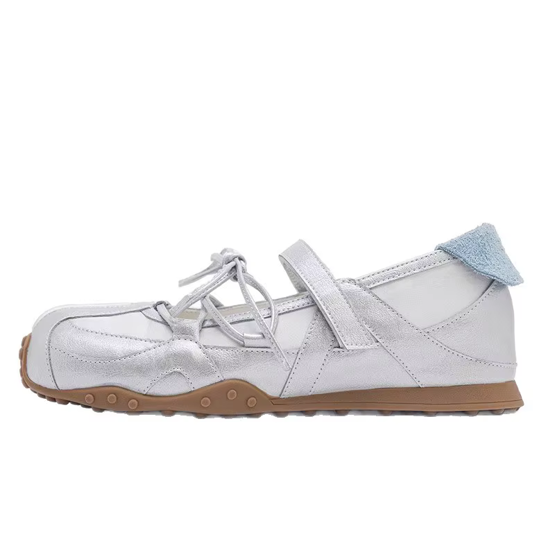 Baskets Mary Jane argentées Style Ballet Punk pour femmes