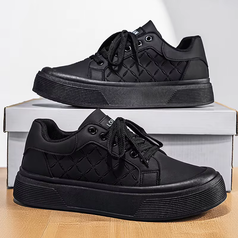 Chaussures de skate à plateforme épaisse pour hommes | Tissu matelassé