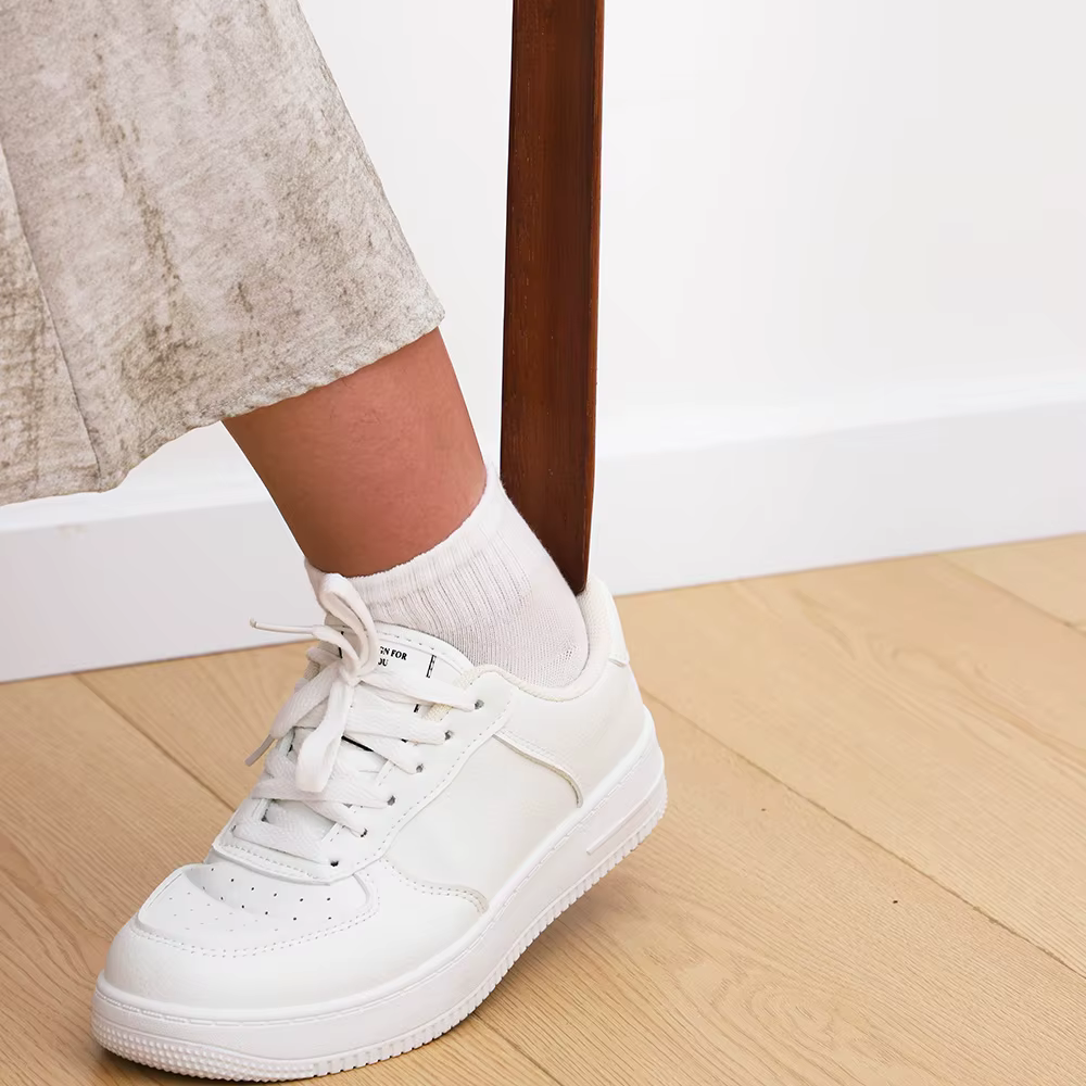 Klaxon à chaussures à manche long en bois de hêtre de qualité supérieure de 55 cm – Base magnétique sans courbure pour