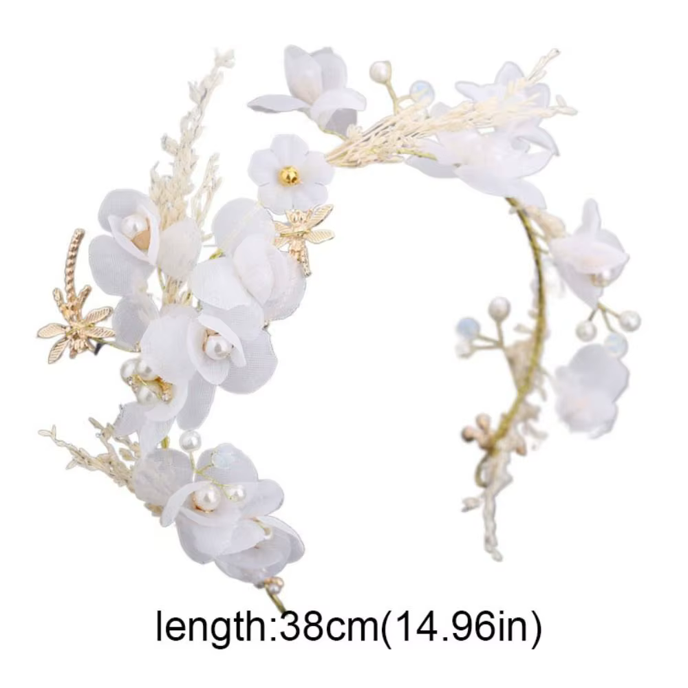 Accessoires pour cheveux, coiffure de mariée blanche, perle de forêt, bandeau de photographie, fleur, Style coréen, accessoires pour cheveux de mariage pour femmes