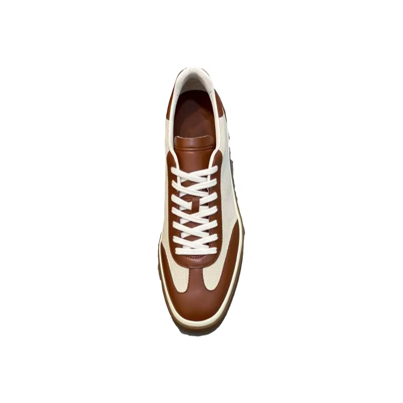 Baskets basses décontractées en cuir respirantes style rétro pour hommes – Chaussures confortables toutes saisons à