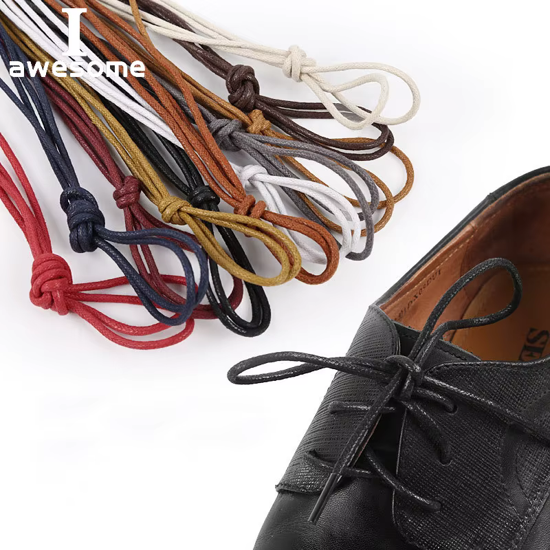70/90/120/150/160CM lacets de chaussures ronds en coton ciré
