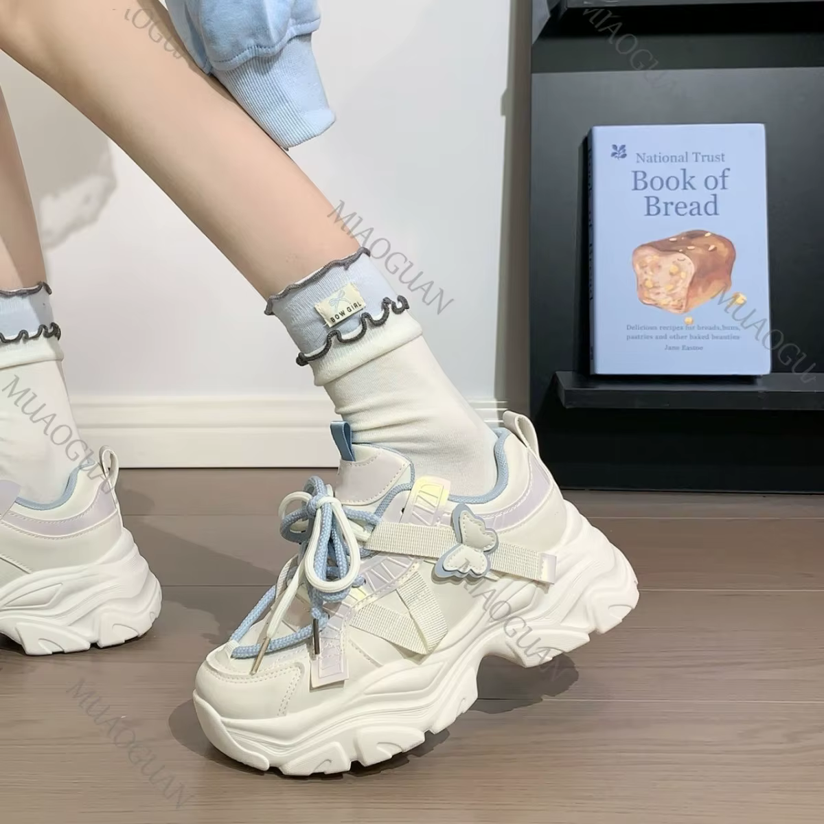 Baskets à plateforme pour femmes printemps automne nouvelle mode papillon confort