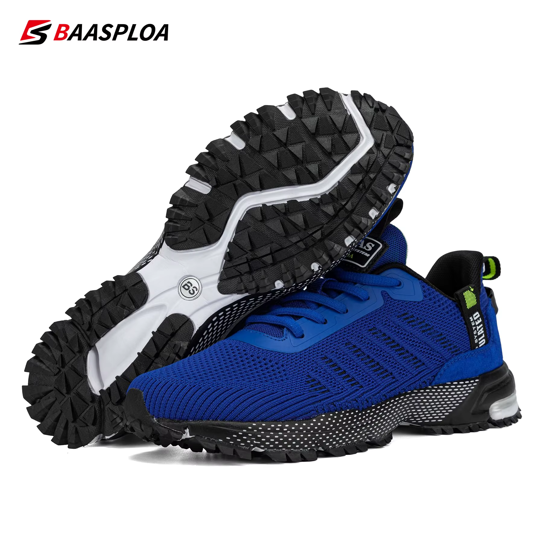 Baasploa chaussures de course pour hommes baskets légères homme concepteur maille Sneaker à lacets mâle respirant sport chaussure de Tennis