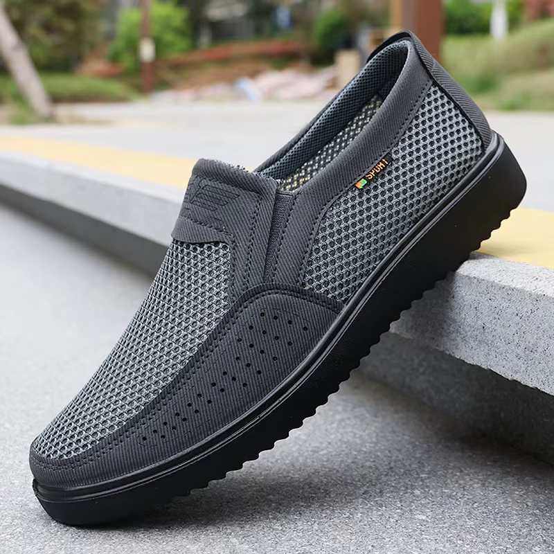 Chaussures décontractées à enfiler respirantes pour hommes – Baskets de marche basses légères pour l'extérieur