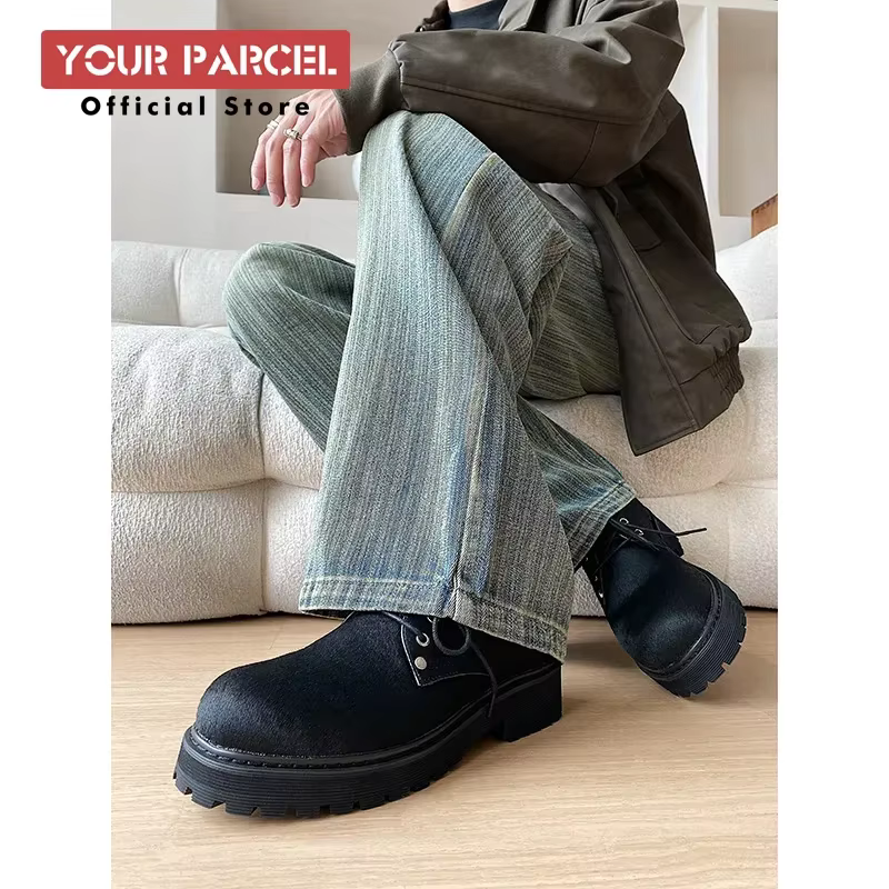 Chaussures provoqué formelles en cuir véritable à l'offre elles épaisses pour hommes