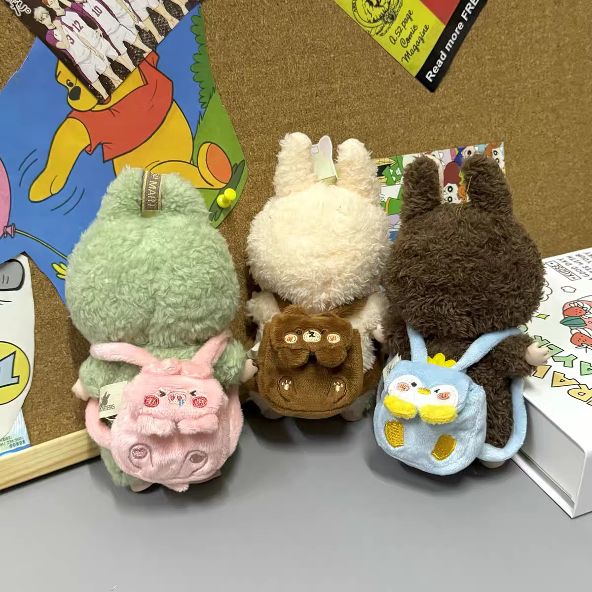 Sac Labubu : Sac à dos en peluche Kawaii – Porte-poupées fonctionnel en vinyle de 15/17 cm avec sangles réglables