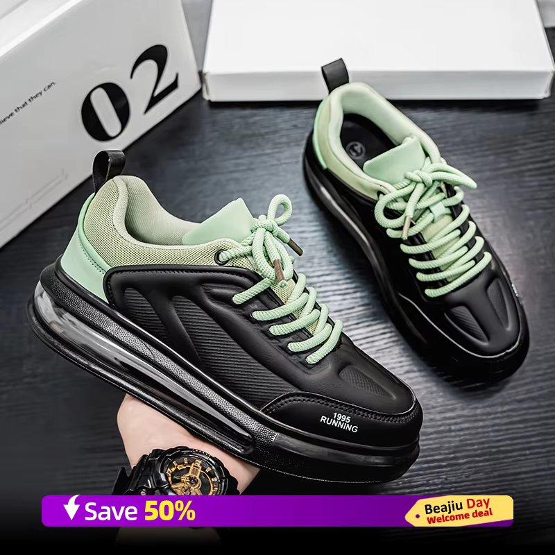 Coussin d'air hommes chaussures de course de sport décontracté respirant léger femmes confortable athlétique antidérapant marche baskets ﻿