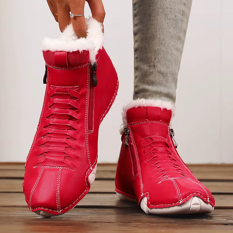 Offre spéciale dames baskets hautes bleu clair avec doublure en peluche fermeture éclair conception chaussures décontractées à la mode fausse fourrure bottines femmes