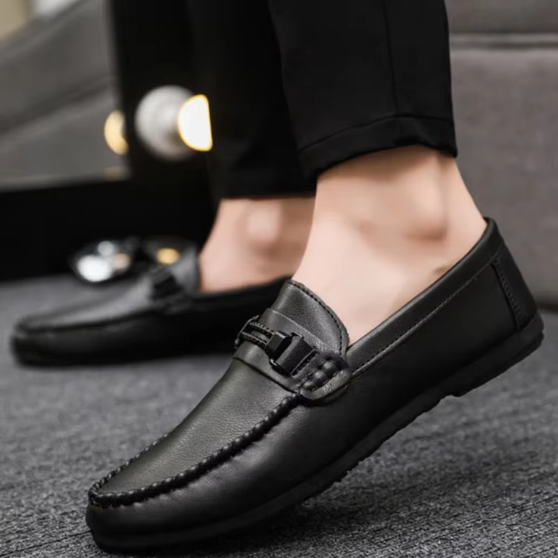 Semelle épaisse hommes chaussures décontractées plate-forme mocassins de bureau