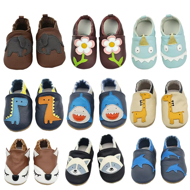 Chaussures bébé en cuir de vache souple