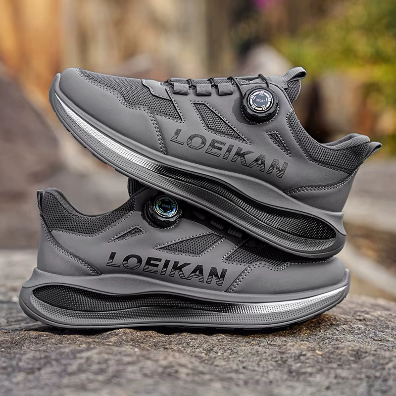 LOEIKAN Chaussures de course à bouton rotatif pour hommes