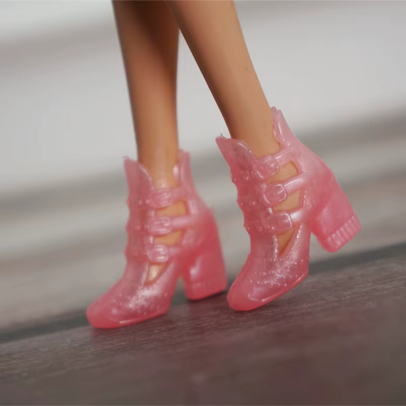 Chaussures plates à talons hauts pour filles, sandales à la mode, accessoires pour barbies, 1 paire