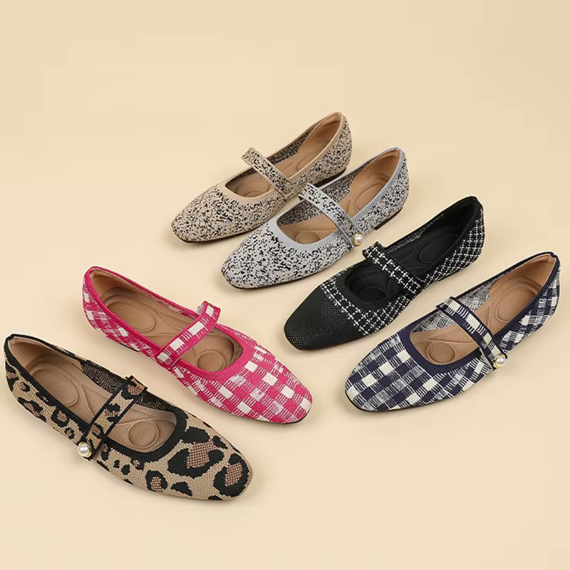 Chaussures plates tricotées pour femmes