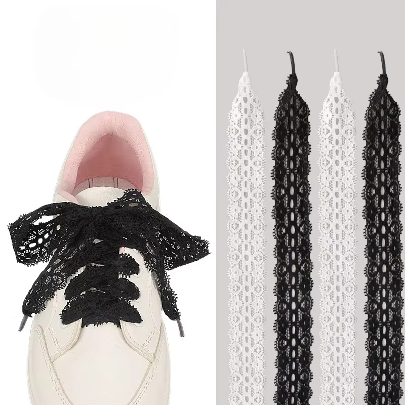 1 paire de lacets plats fantaisie pour baskets