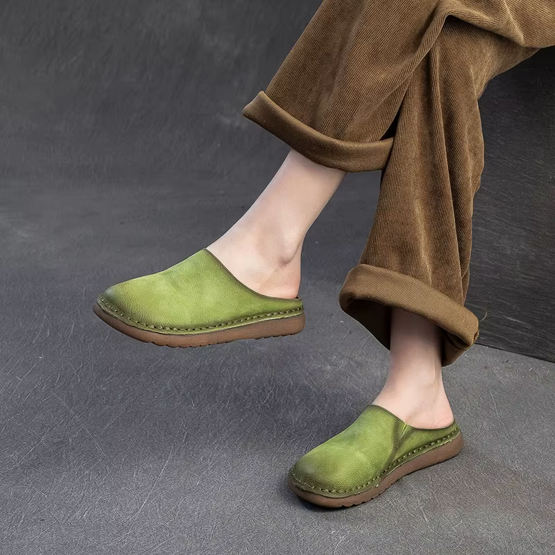 GKTINOO 2026 Nouvelles sandales plates d'été en cuir véritable à semelle souple
