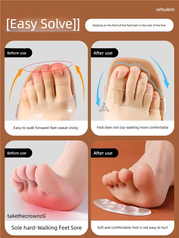 1 paire de semelles intérieures pour chaussures à talons hauts pour femmes (coussinets antidérapants pour l'avant-pied