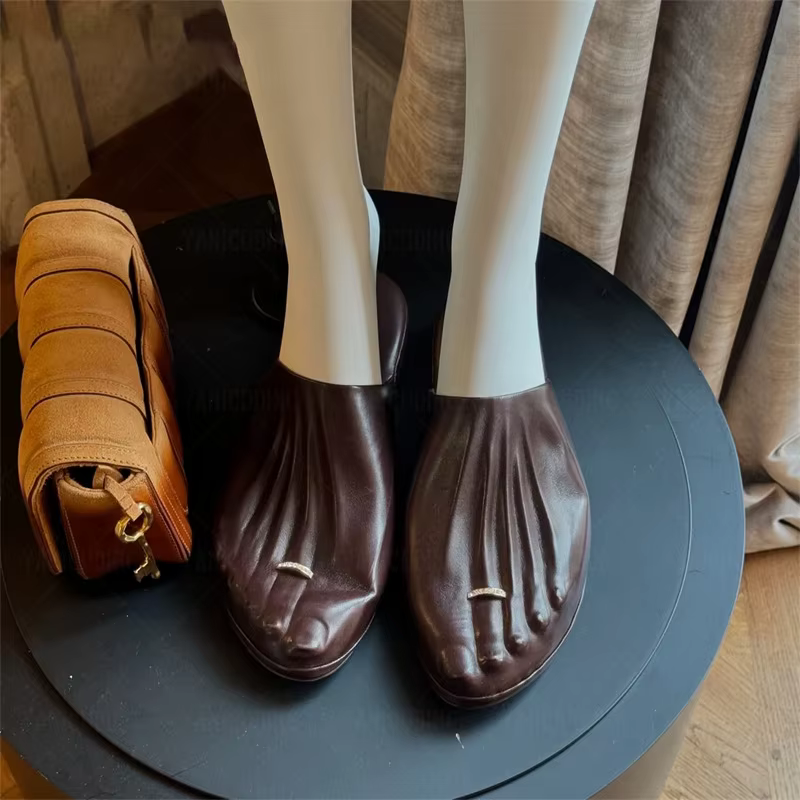 Mules plissées tendance pour femmes