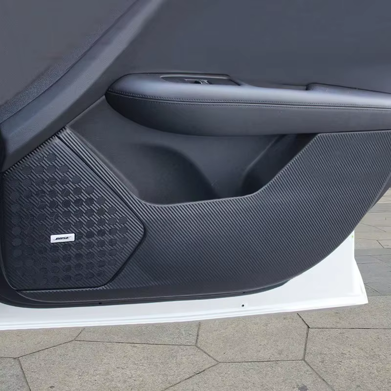 Accessoires de voiture, autocollant de protection anti-coup de pied en fibre de carbone pour l'intérieur des portes latérales, pour Cadillac ATSL, style automobile
