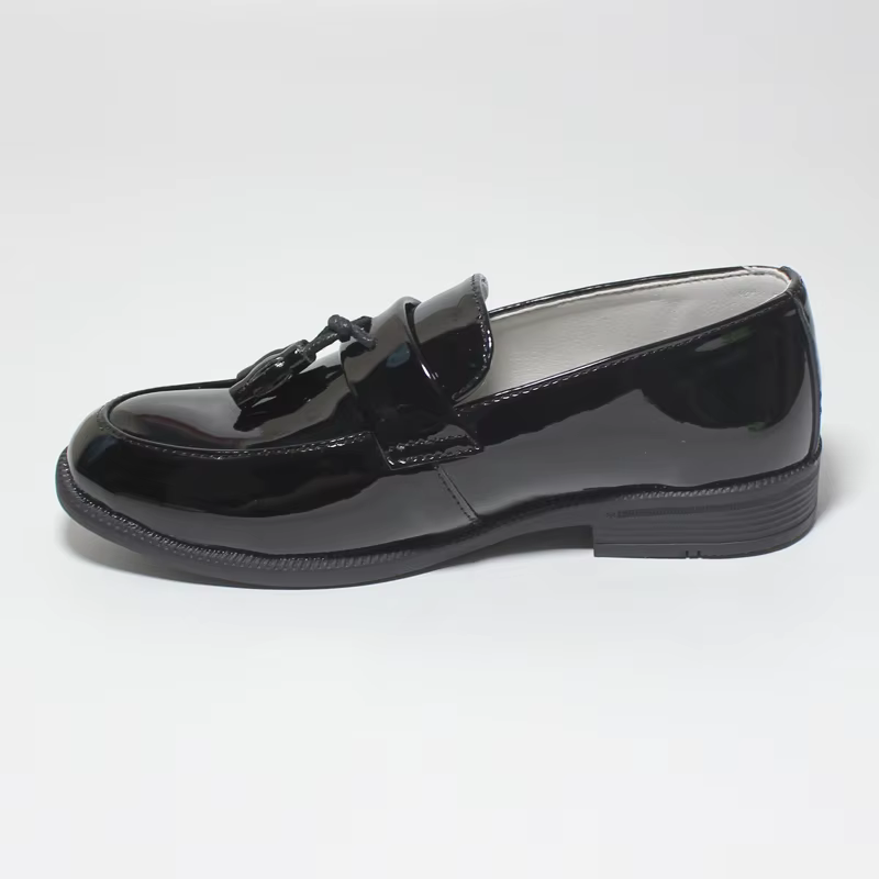 Chaussures en cuir PU verni souple pour garçons et adolescents