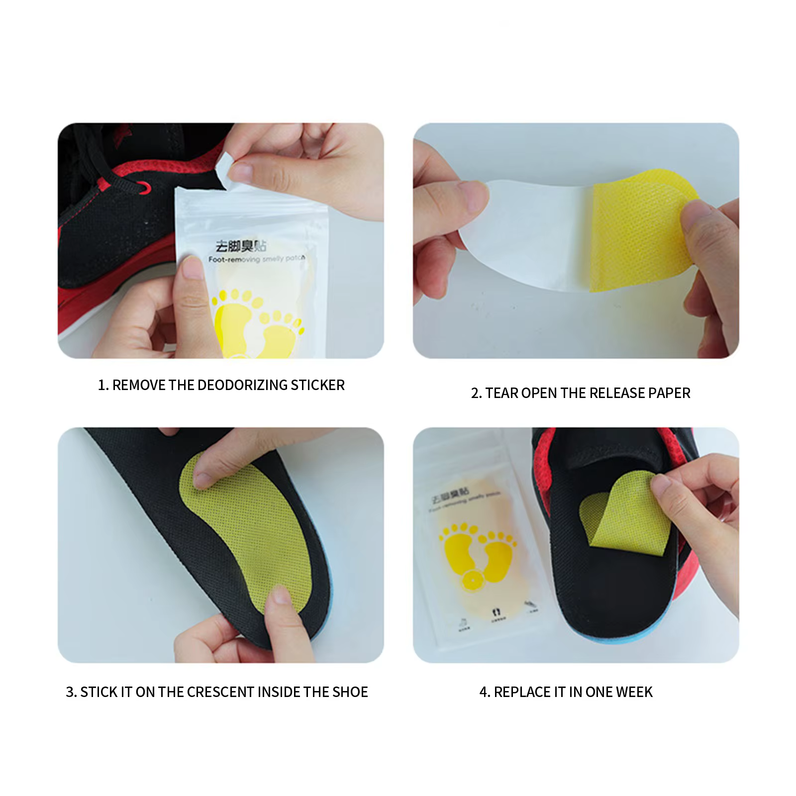 1/2/6/8/10/20 ensemble chaussures odeur dissolvant déodorant Patch saveur citron pied