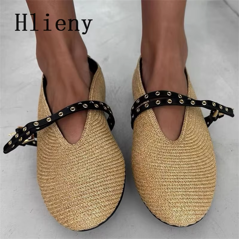 Liyke mode chaussures de pêcheur tissage boucle plat rétro Espadrilles gladiateur chaussure respirant Mary Jane casual femmes mocassins