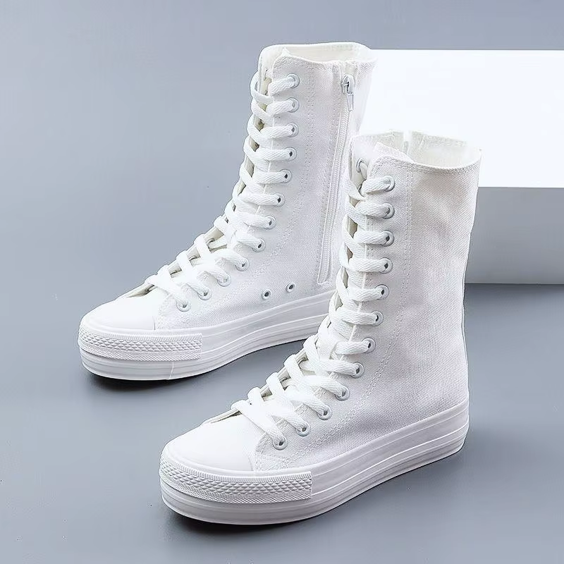 Chaussures pour femmes mode bottes en toile haut automne