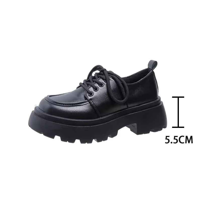 Nouvelles Chaussures Plates à Plateforme Noires Printemps 2025 pour Femmes