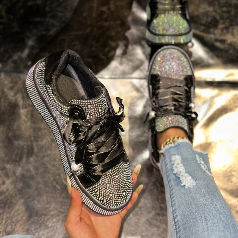 Baskets de luxe à strass pour femmes