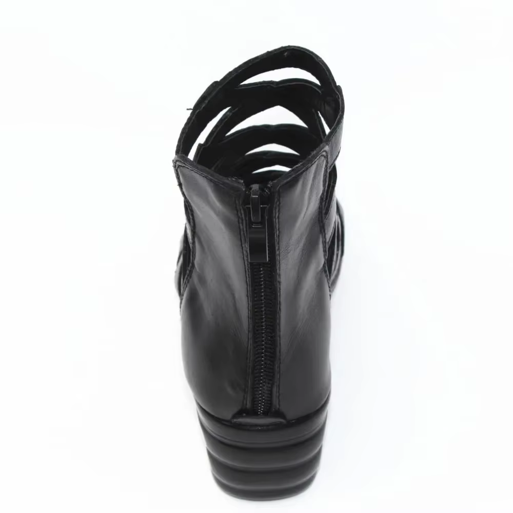 BEYARNE été mode sandales en cuir véritable semelle souple confortable bout ouvert compensées mère chaussures