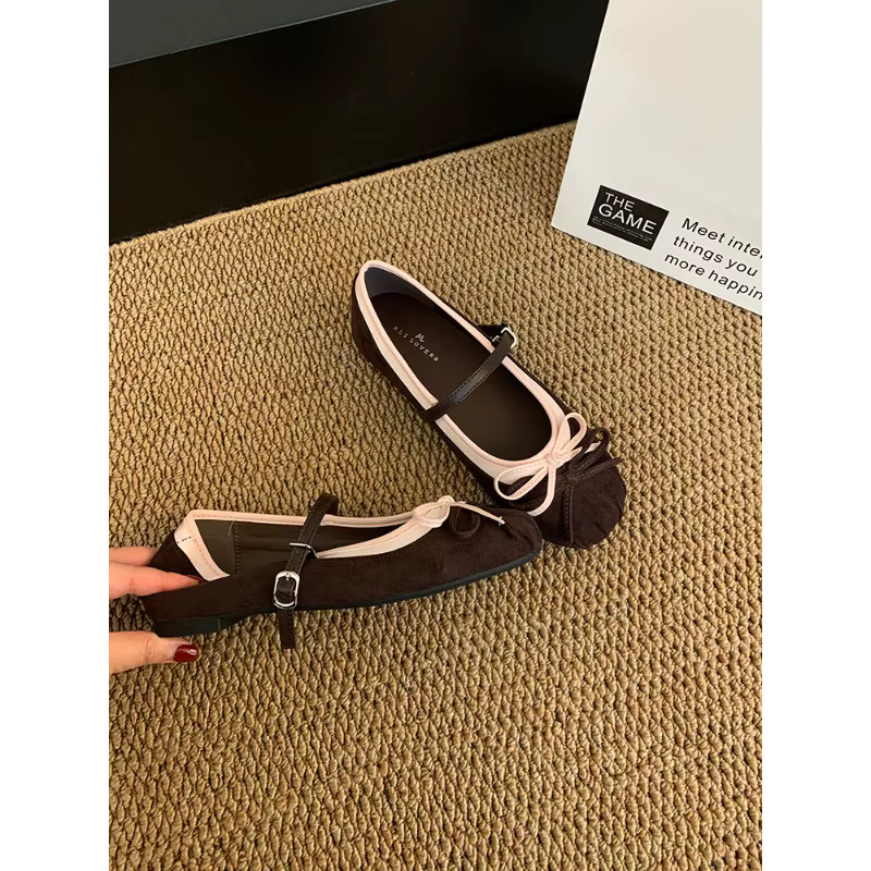 Ballerines françaises exclusives à bouton unique pour femmes