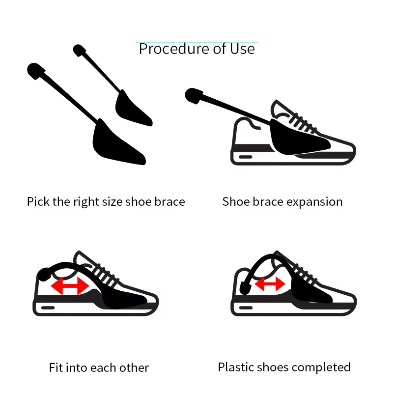 1 paire pratique en plastique longueur réglable Durable noir femmes hommes 2 voies chaussures civière arbre Shaper