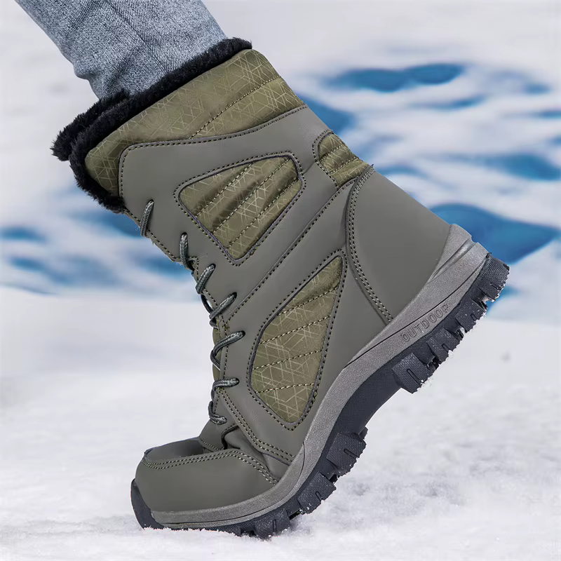 Bottes de neige pour hommes chaussures d'hiver décontractées plate-forme antidérapante bottines en fourrure chaude en