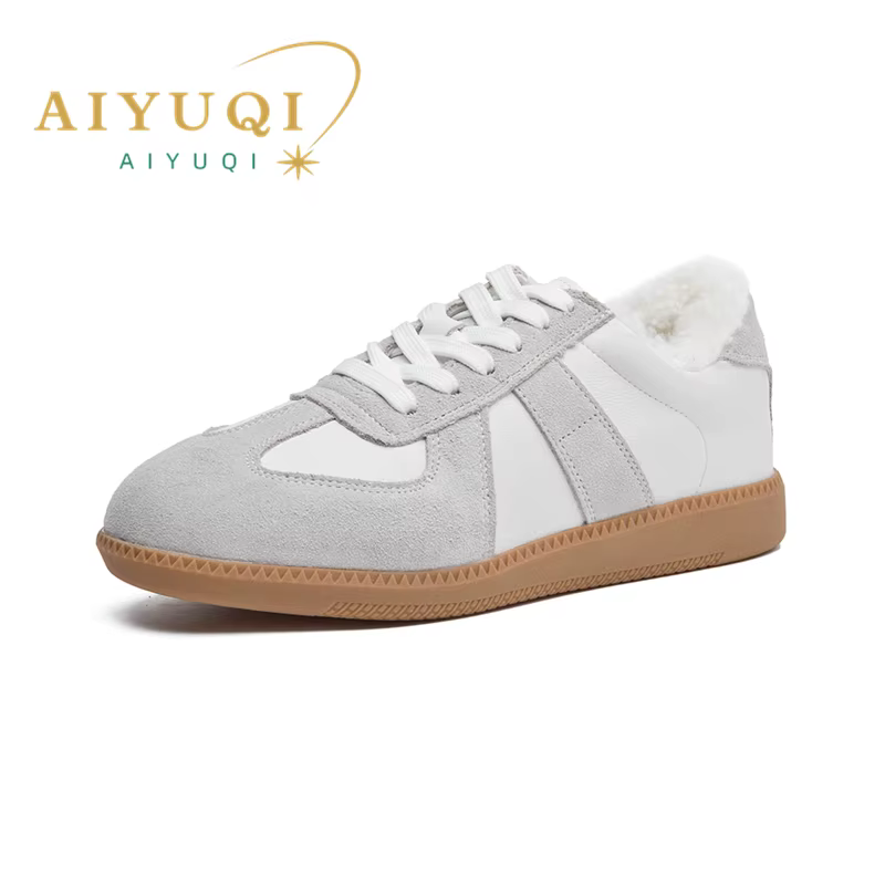 Baskets d'hiver femmes en cuir véritable