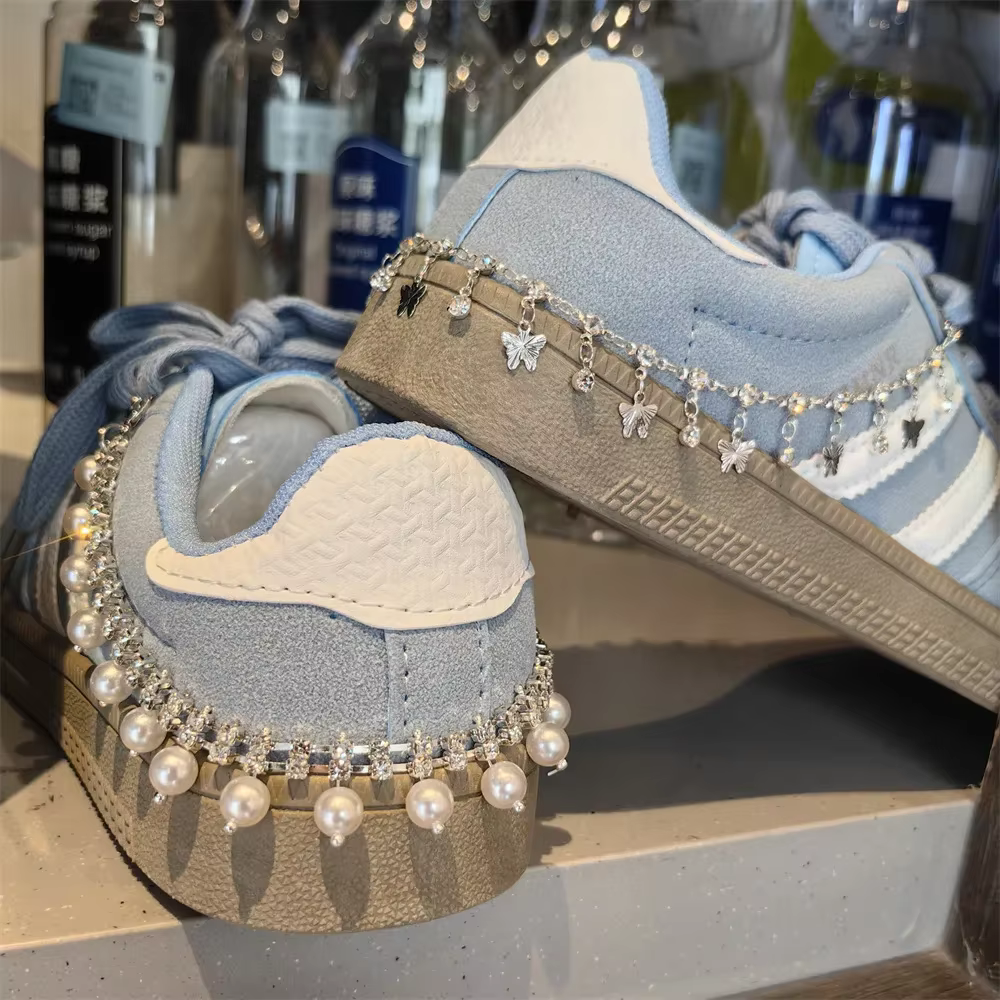 Chaîne de chaussures en métal strass étoiles coeurs nœud pendentif femmes