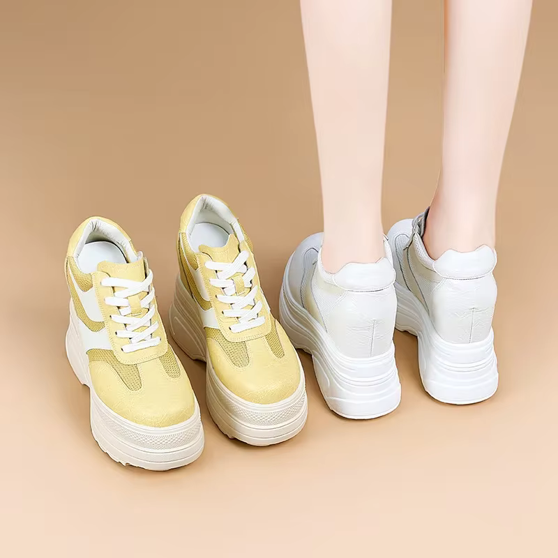 Baskets blanches en cuir pour femmes