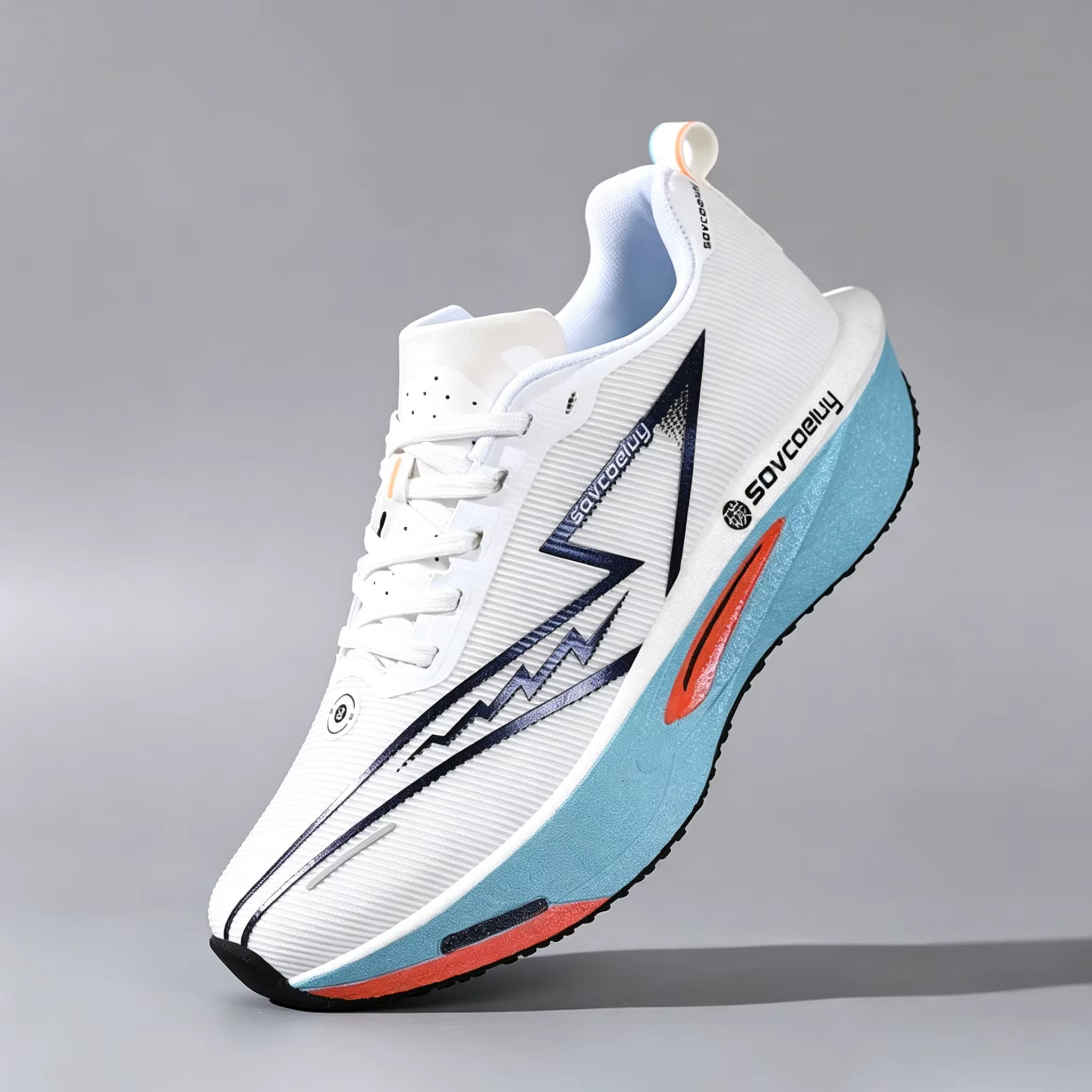 Chaussures de course pour hommes avec technologie de plaque en carbone et semelles antidérapantes en TPR, chaussures d'entraînement professionnelles pour marathon, adaptées aux entraînements de fitnes