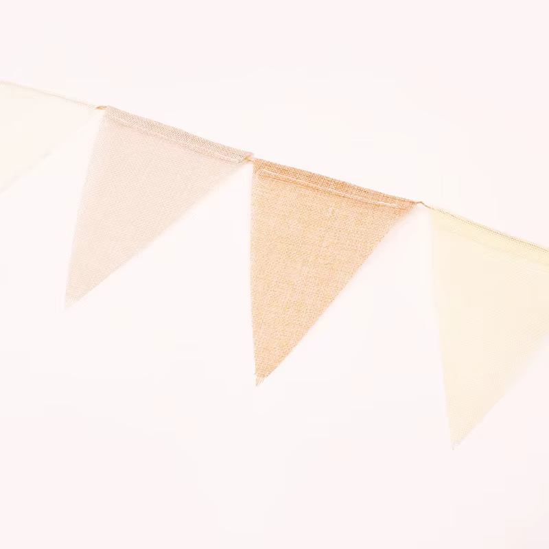 Guirxiété en toile de jute pour enfants, bannière Khali, décoration en lin, fanion crème café, mariage, premier anniversaire, baby shower