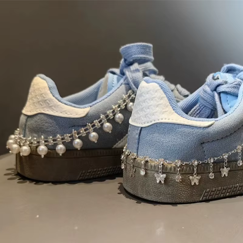 Chaîne de chaussures en métal strass étoiles coeurs nœud pendentif femmes