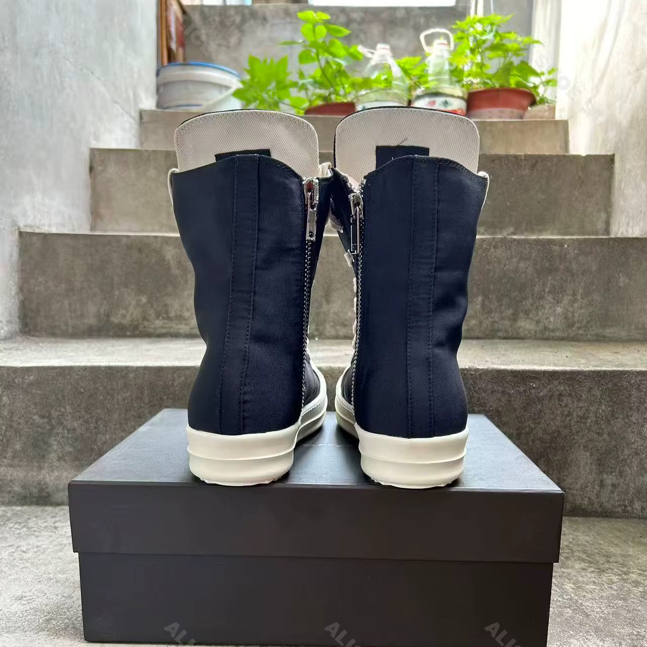 Décontracté haut femmes Sneaker concepteur hommes chaussure noir mode Satin Zip