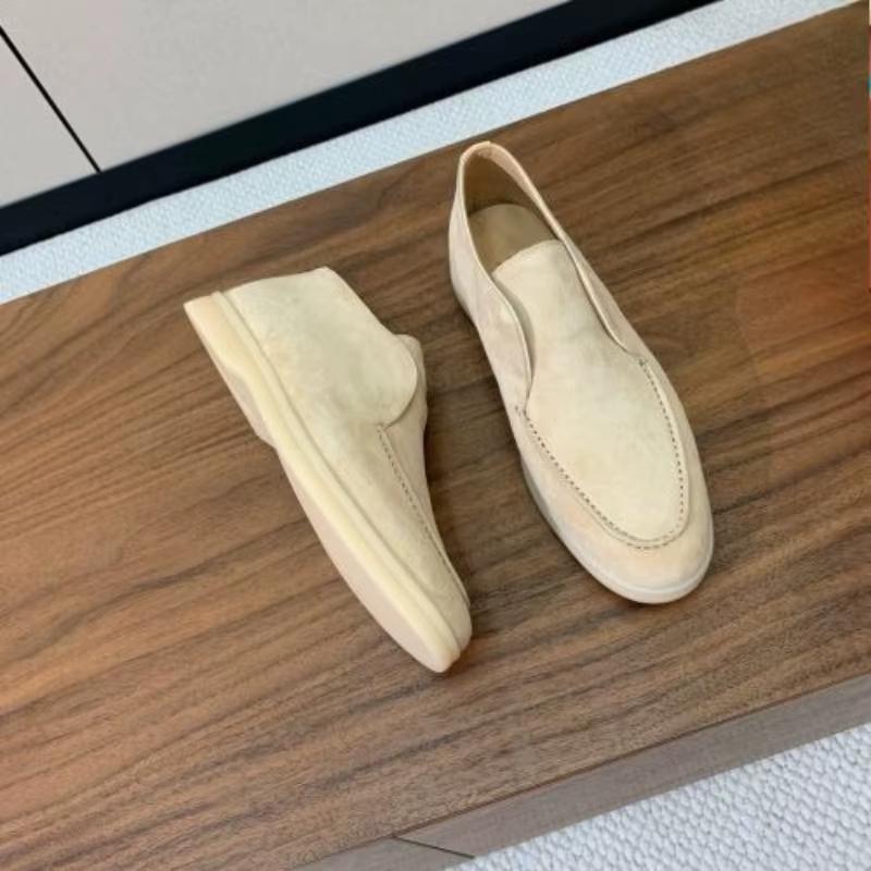Mocassins hauts en daim et peau de mouton pour hommes