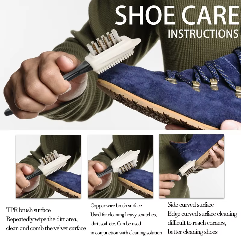 Nouvelles bottes en daim brosse à chaussures moelleuses pour baskets