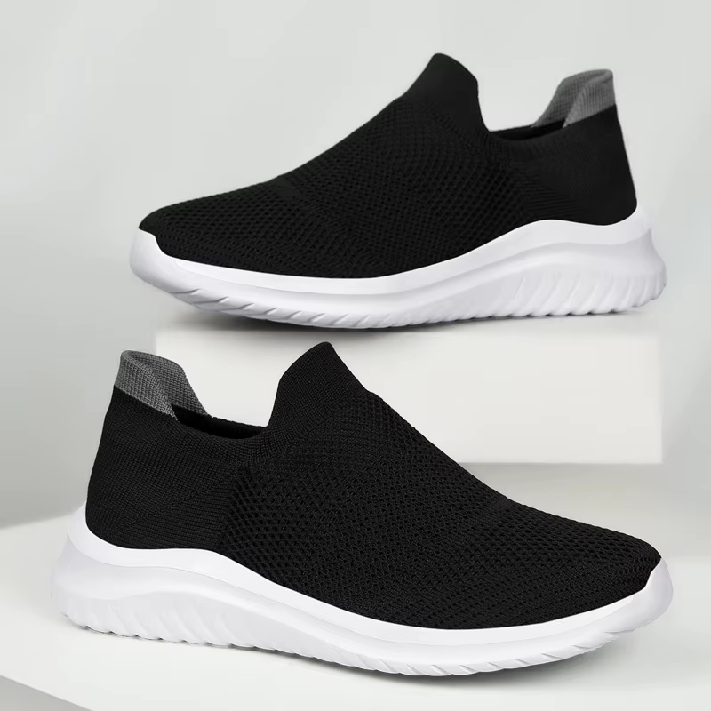 Chaussures pour hommes semelle souple baskets à enfiler